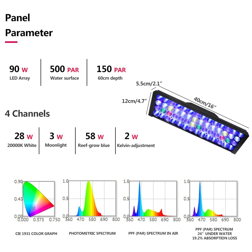 LED Fish Tank Light with Remote Control
