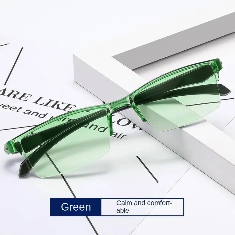 Smart Automatic Zoom Eyeglasses Anti-Blue Light-green