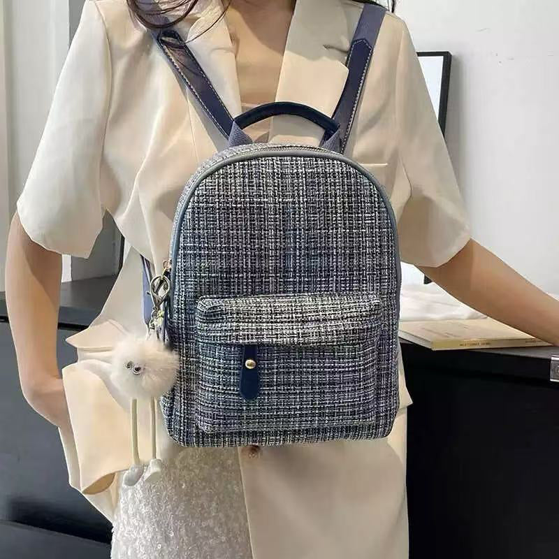 Womens Small Rucksack with Furball Charm