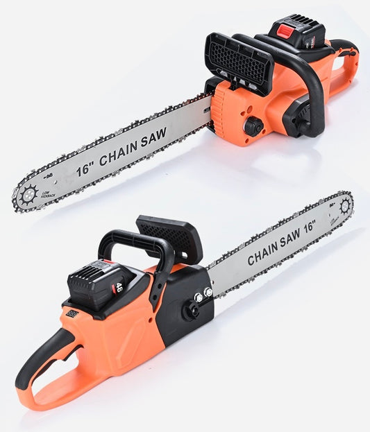 16 inch Cordless Electric Saw Chainsaw 7980W Brushless Motor Logging Cutter Pruning Garden Tool with 2 Batteries