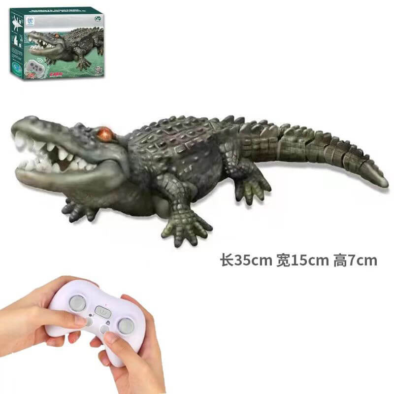 2. 4G Electric Remote Control Crocodile Good Sealing Waterproof Swimming Pool RC Boat Toys for Children Summer Gift - RC Green crocodile