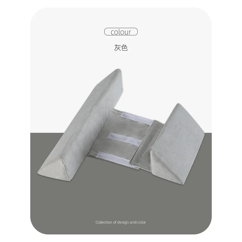 Baby Side Sleeping Pillow Head Protecter Newborn Head Anti-Spitting Milk Travel Pillow Infant Sleeping Wedge Cushion - Gray