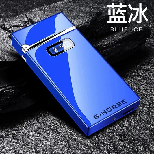 Electric Cigarette Lighter with LED Display - Blue