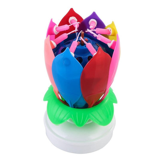 Flower Candles Rotating Birthday Candles - colorful