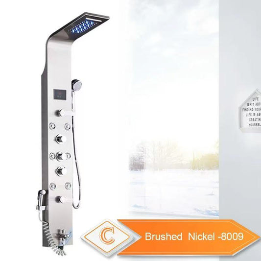 LED Light Shower Faucet-brushed nickel