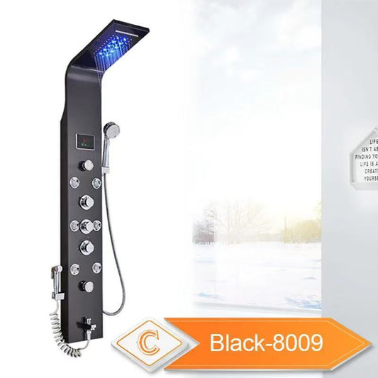 LED Light Shower Faucet-black