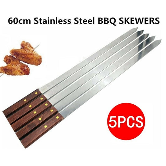 Long Handle Flat Kebab Skewers (5 pcs)