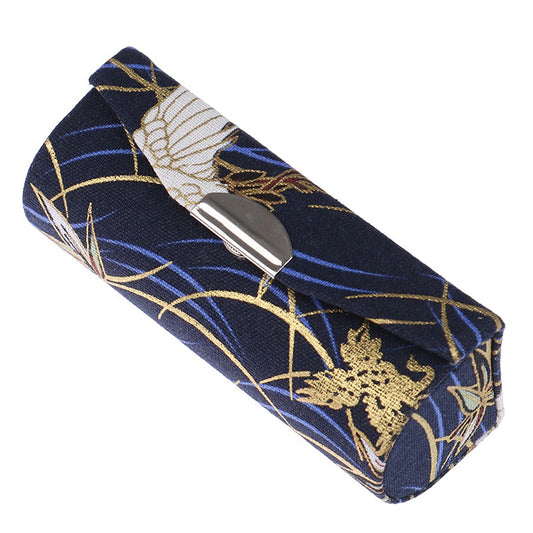 Retro Style Lipstick Holder with Mirror blue