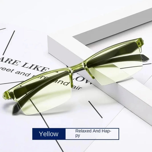 Smart Automatic Zoom Eyeglasses Anti-Blue Light-yellow