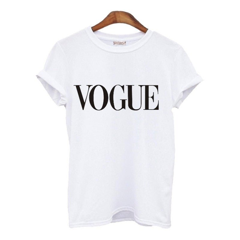 Vogue T Shirt Casual Tops for Women-white
